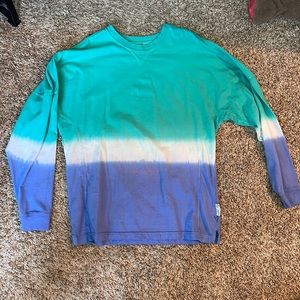 Turquoise and purplish blue Arizona over sized long sleeve shirt